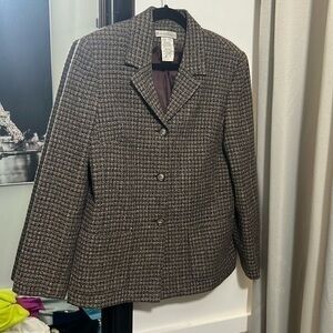 Dress barn, wool blend blazer, purpleish, brown and cream size 10 Perfect 4 fall